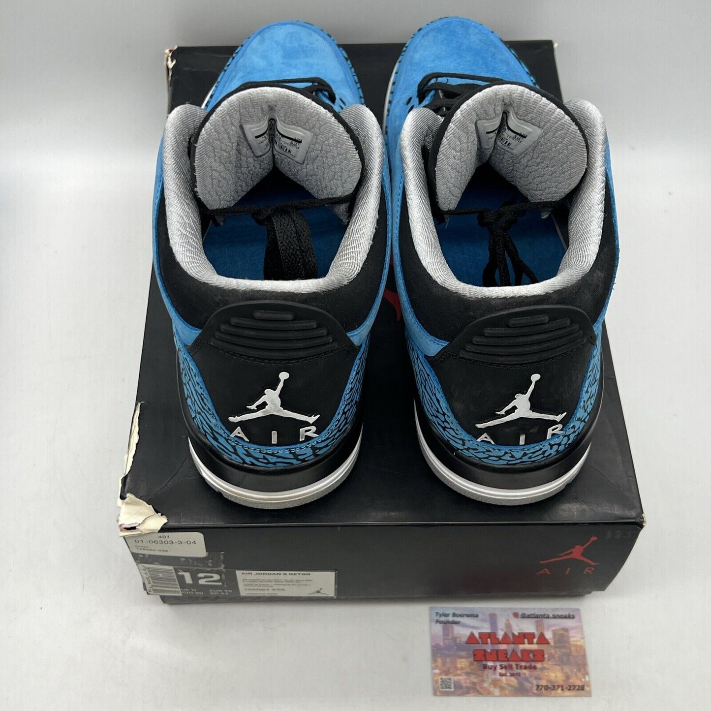Size 12 - Air Jordan 3 Retro Powder Blue Black Grey White (136064-406)