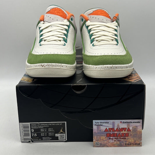 Size 9 - Titan x Air Jordan 2 Retro Low Ivory W Suede Leather Orange DV6202-183