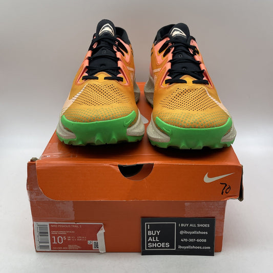 Size 10.5 - Nike Pegasus Trail 2 Bright Mango Pink Green Suede (CK4305-800)