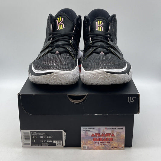 Size 9.5 - Nike Kyrie 7 Ripple Effect Black White Pink Orange (CQ9326-005)