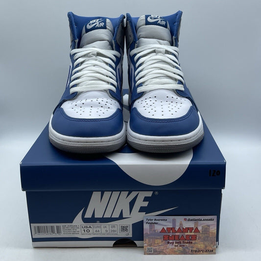 Size 10 - Jordan 1 Retro OG High True Blue White Leather (DZ5485-410)