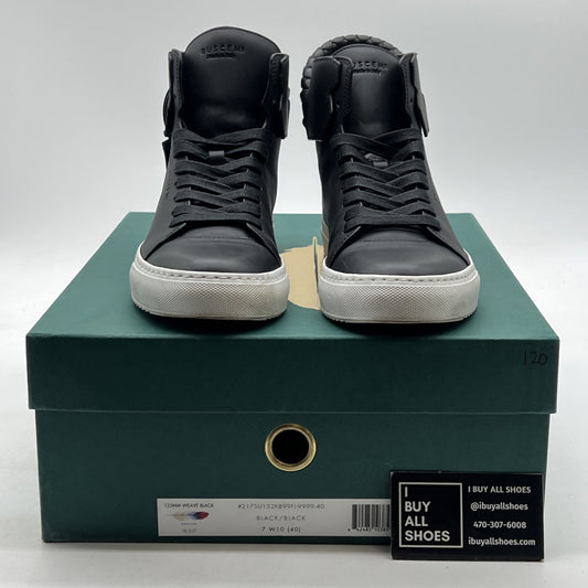 Size 40 - Buscemi Men's Black 125MM Leather High-Top Sneakers Shoes