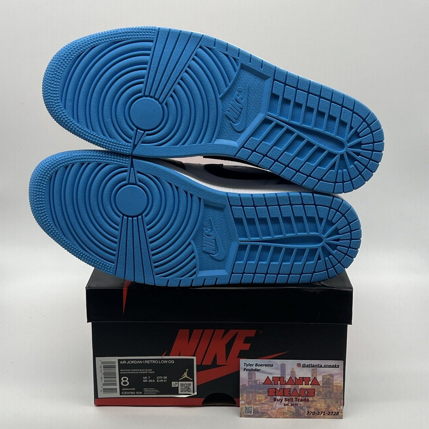 Size 8 - Air Jordan 1 Retro OG UNC Black White Blue Leather (CZ0790-104)