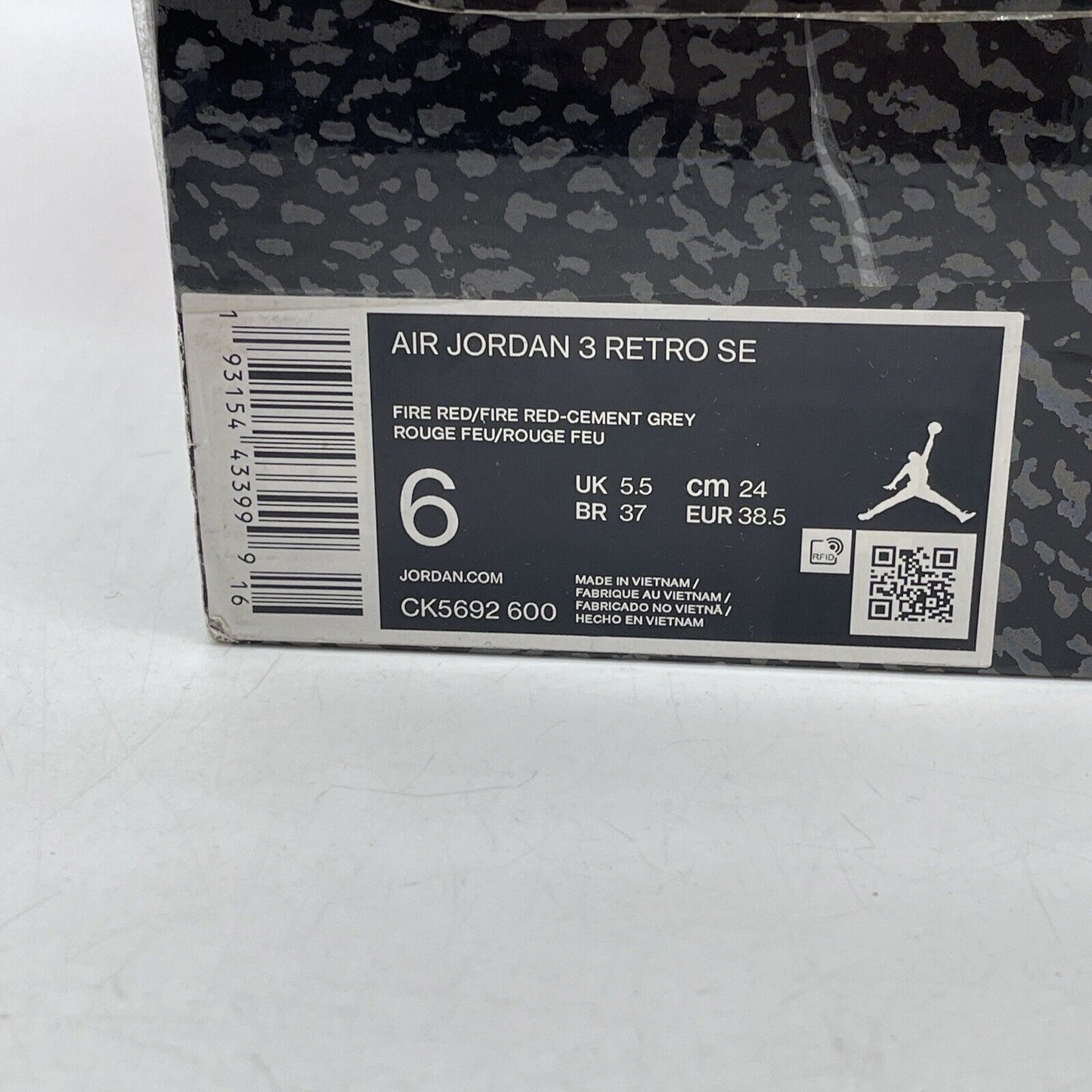 Size 6 - Jordan 3 Retro SE Mid Unite Red Grey Black Leather Suede (CK5692-600)