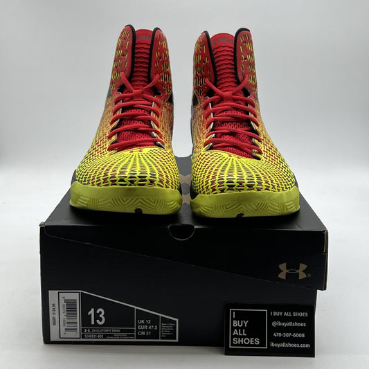 Size 13 - Under Armour Black/Red/ HVY Basketball Shoes (1246931-603)