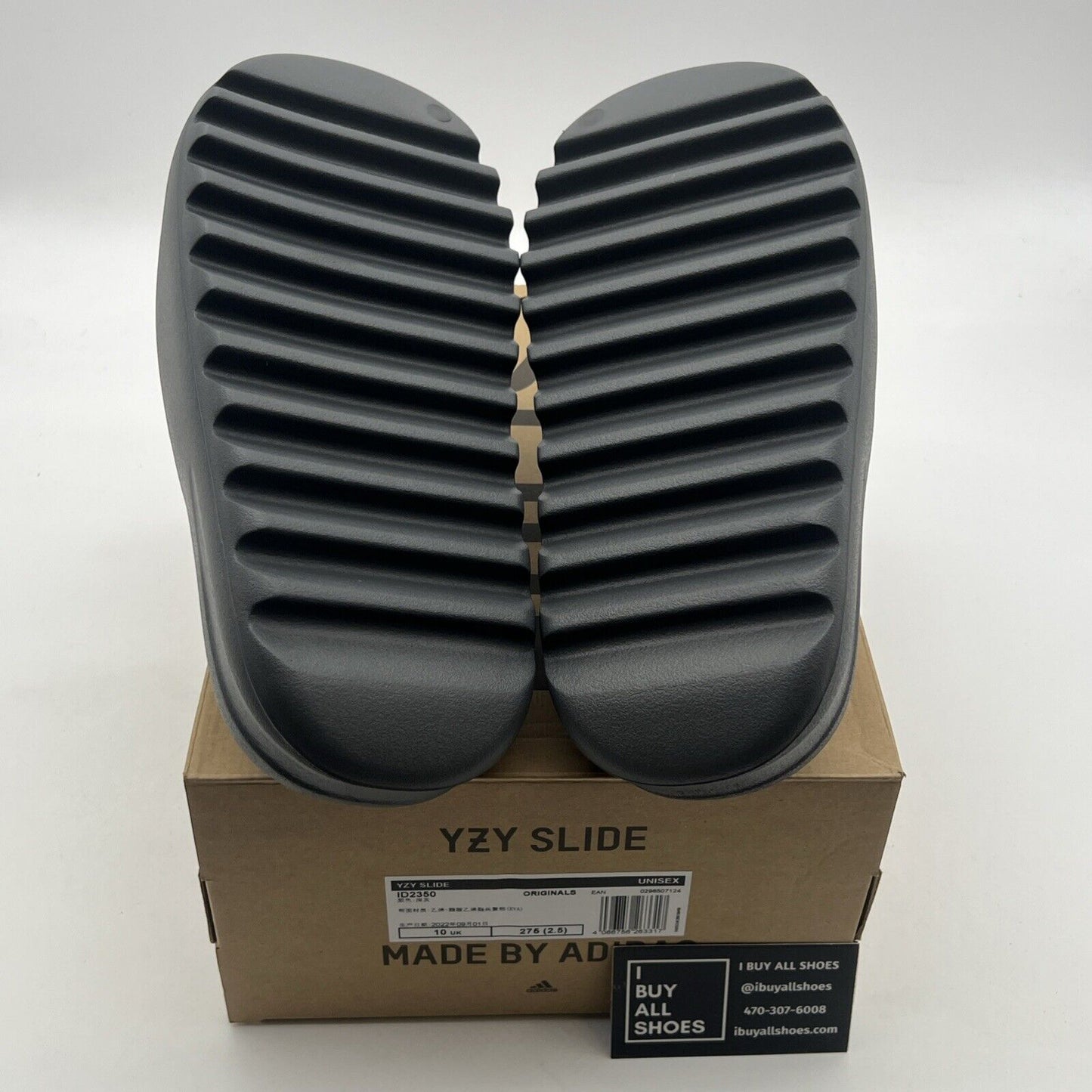 Size 10 - Men’s Adidas Yeezy Slide “Slate Grey”.(ID2350).