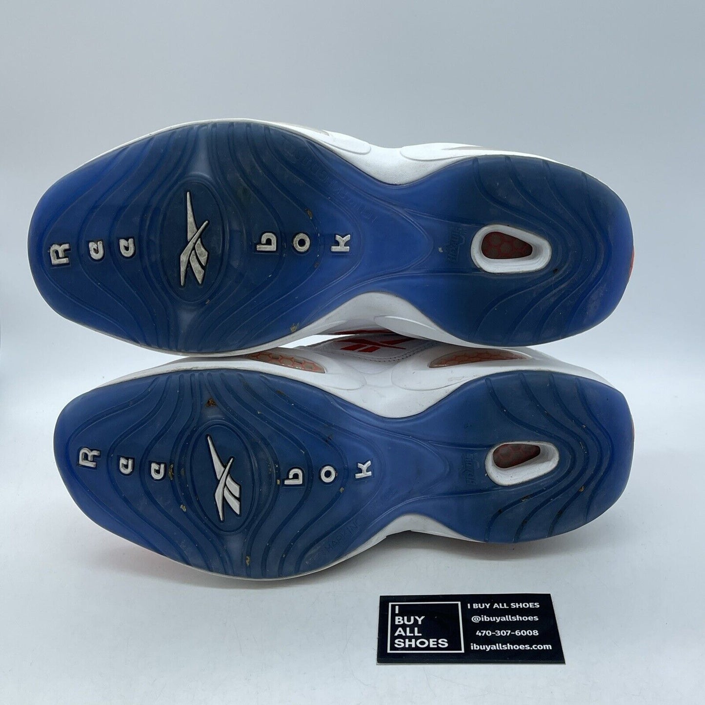 Size 12 - Reebok Question Low Patent Toe White Vivid Orange Leather (FX4999)
