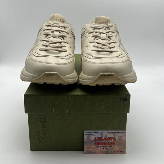 Size 11 - Gucci Rhyton Cream Beige Leather Monogram Big Logo 2018 Men’s Sneaker