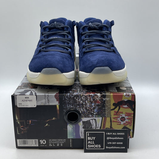 Size 10 - Air Jordan 11 Retro Low RE2PECT Blue White Suede (AV2187-441)