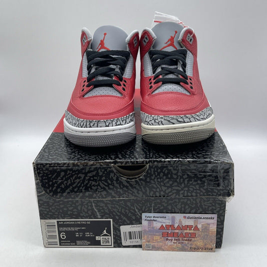 Size 6 - Jordan 3 Retro SE Mid Unite Red Grey Black Leather Suede (CK5692-600)