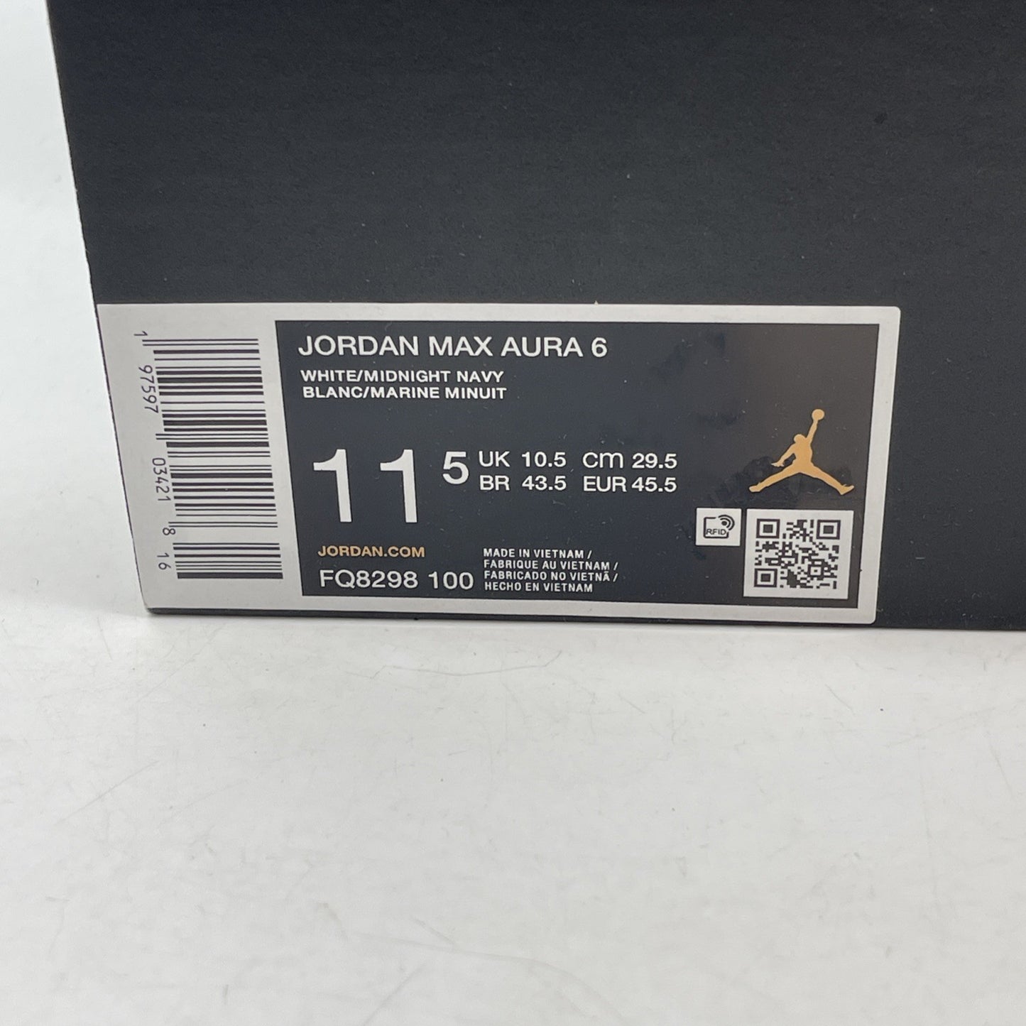 Size 11.5 - Jordan Max Aura 6 USA White Blue Suede Leather (FQ8298-100)