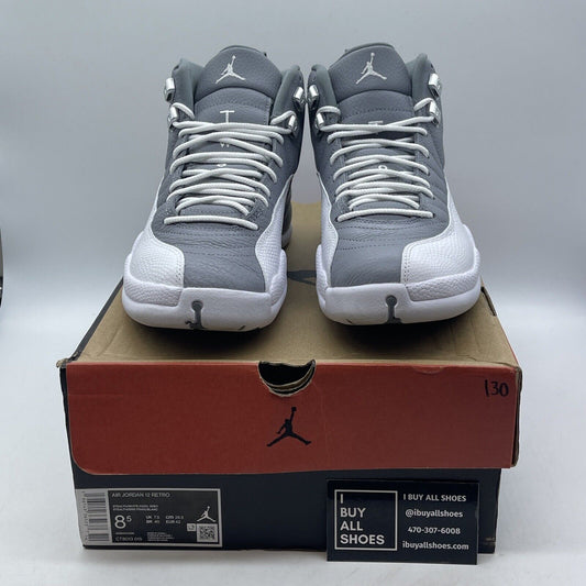 Size 8.5 - Jordan 12 Stealth 2022 Grey White Leather (CT8013-015)