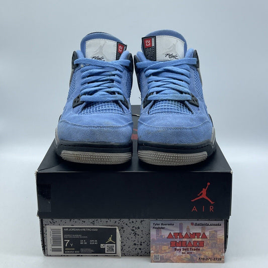 Size 7 - Jordan 4 Retro Black Tech Grey University Blue White 2021 (408452-400)