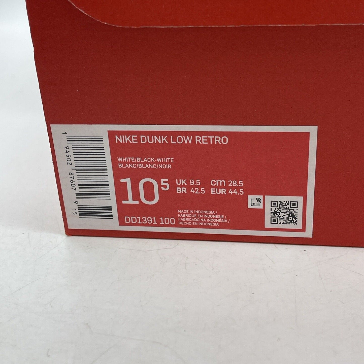 Size 10.5 - Nike Dunk Low Black White Suede Leather (DD1391-100)