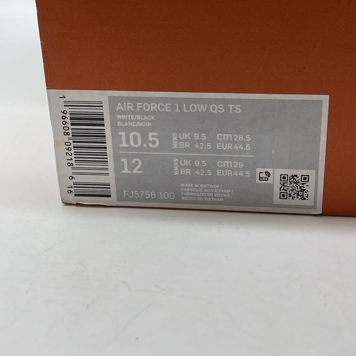 Size 10.5 - Nike Air Force 1 Low x Terror Squad Black White Leather (FJ5756-100)