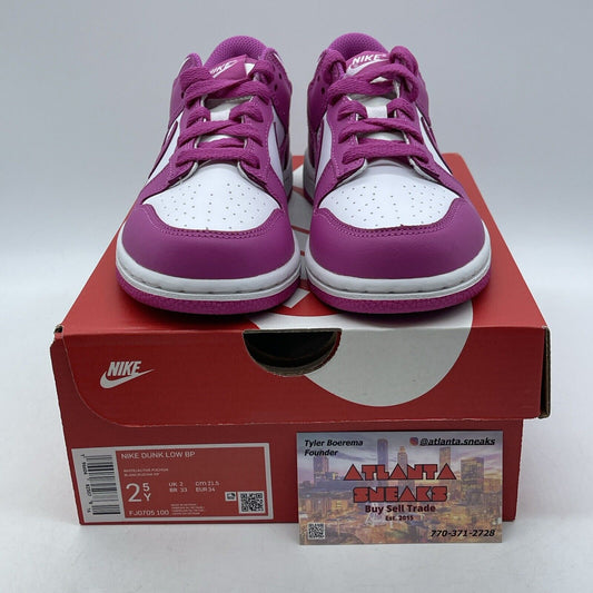 Size 2.5Y - Dunk Low Active Fuchsia Pink White Leather (FJ0705-100)