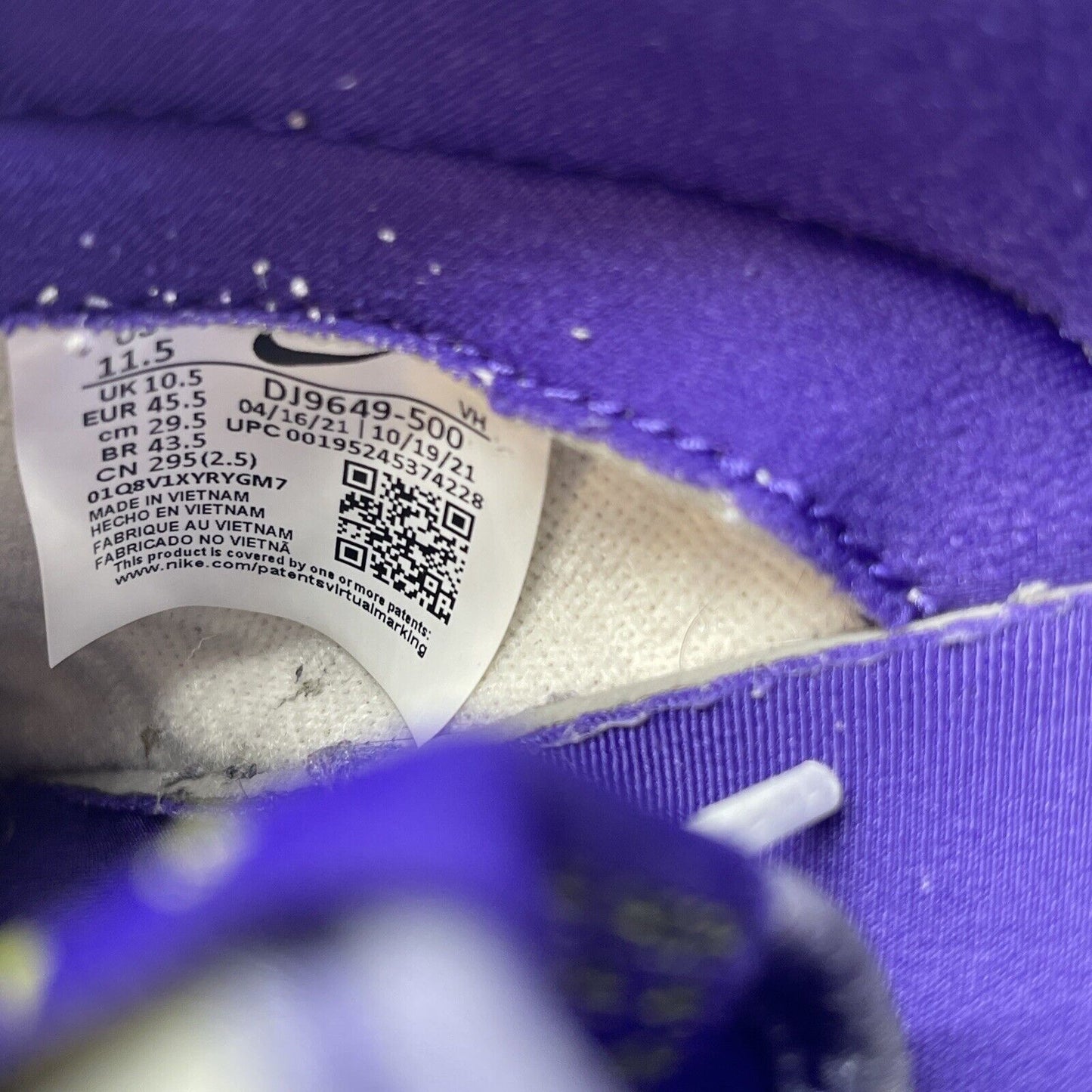 Size 11.5 - Nike Union LA x Dunk Low Passport Pack - Court Purple (DJ9649-500)