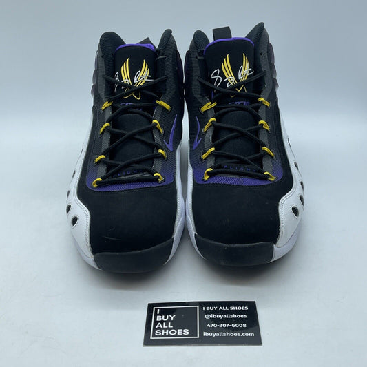 Size 12 - Nike Sonic Flight Black Purple Venom White Suede Leather (641333-001)