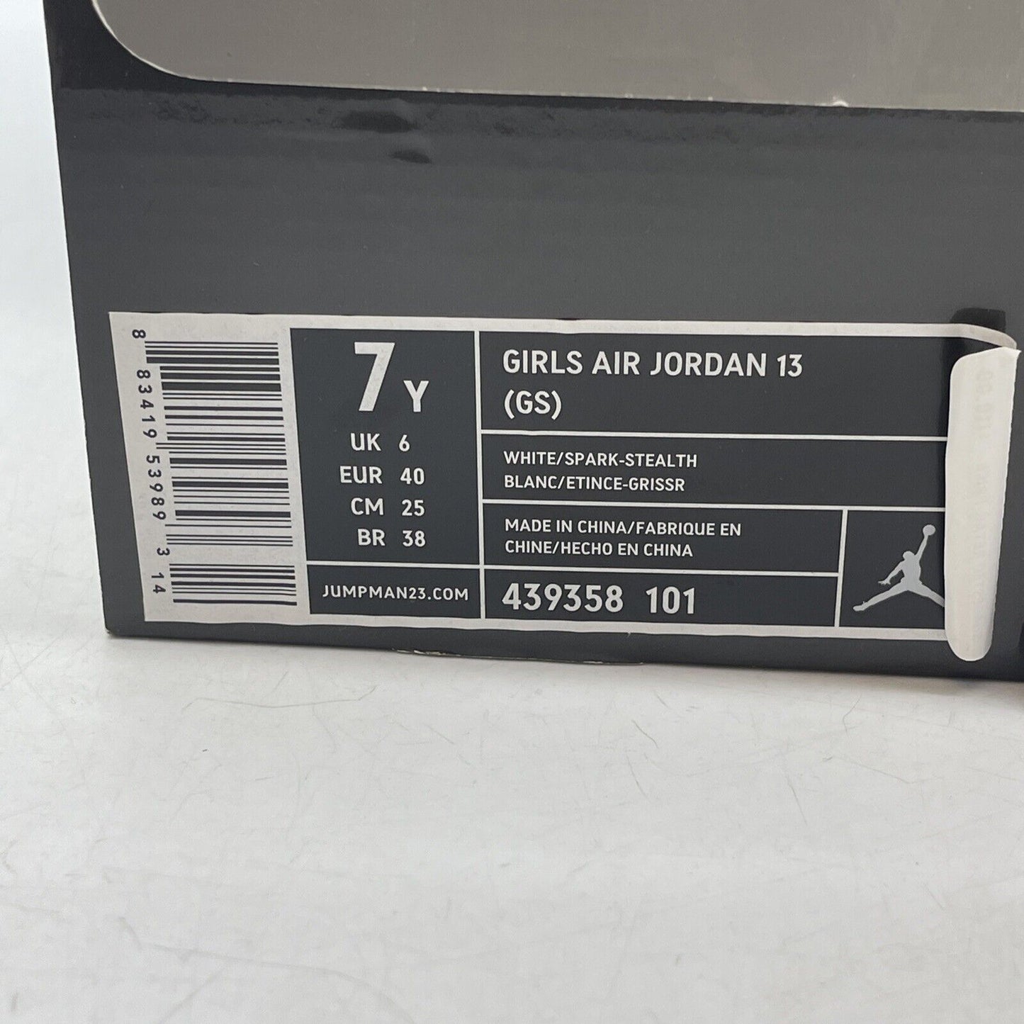 Size 7Y - Air Jordan 13 Stealth Pink Grey Suede White Leather (439358-101)
