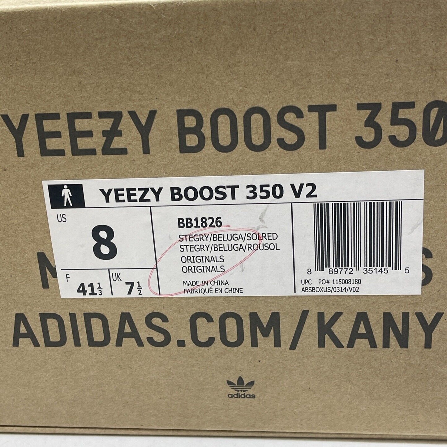 Size 8 - adidas Yeezy Boost 350 V2 Beluga Grey Green Orange Suede (BB1826)