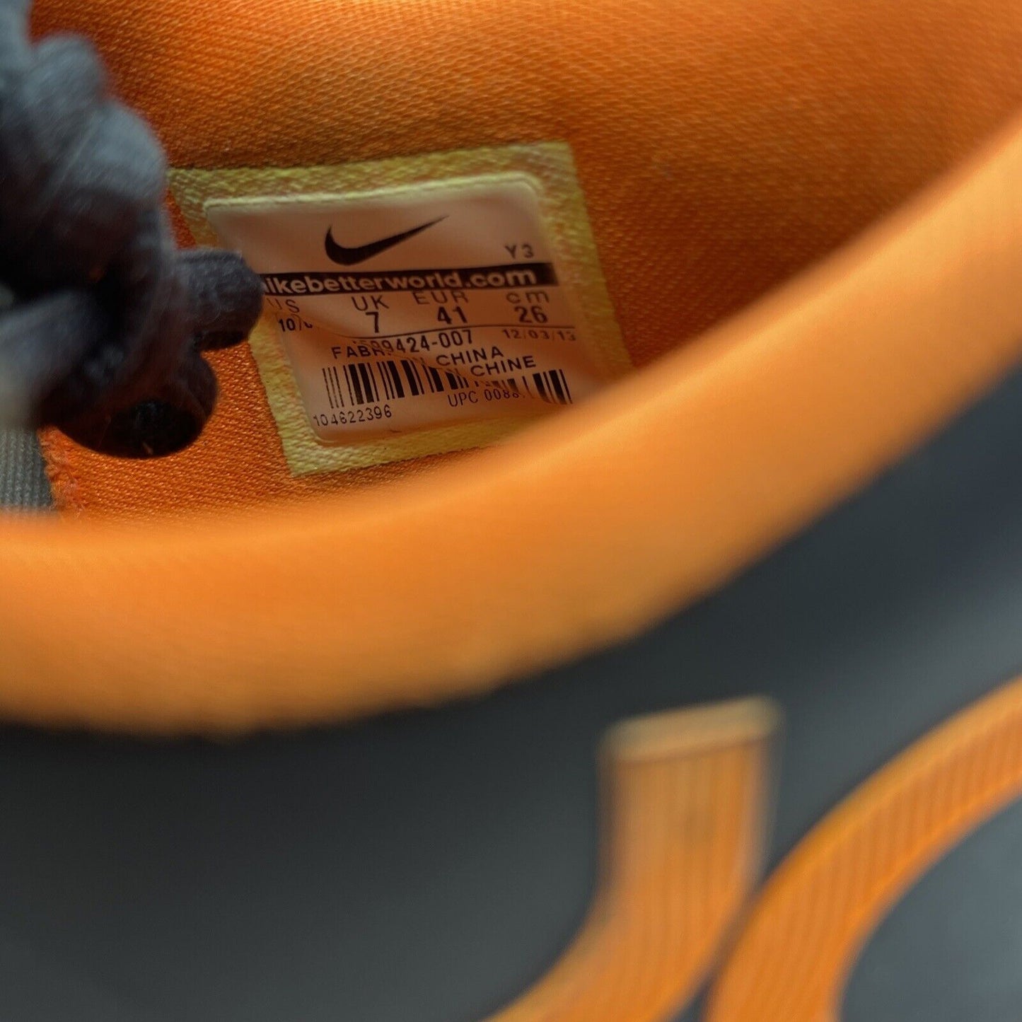 Size 8 - Nike KD 6 Neutral Orange Black Grey Leather (599424-007)