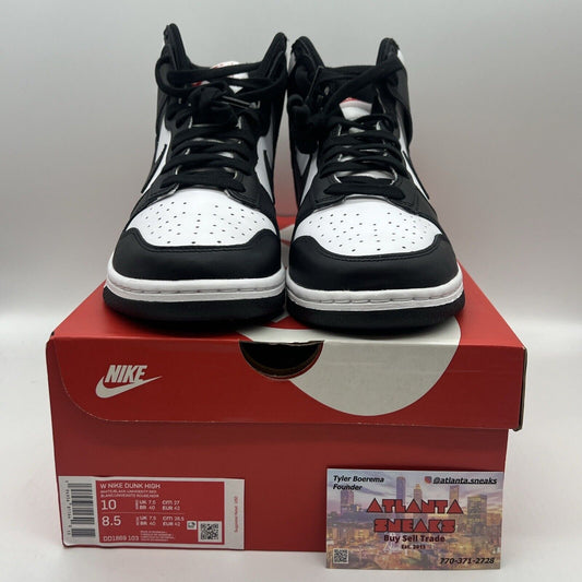 Size 10 - Nike Dunk High Black White W Og All Brand New