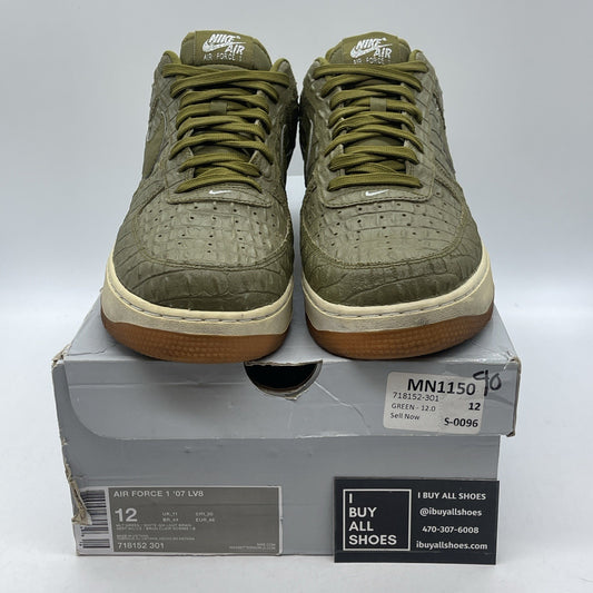 Size 12 - Nike Air Force 1 '07 LV8 Low Militia Green Leather (718152-301)