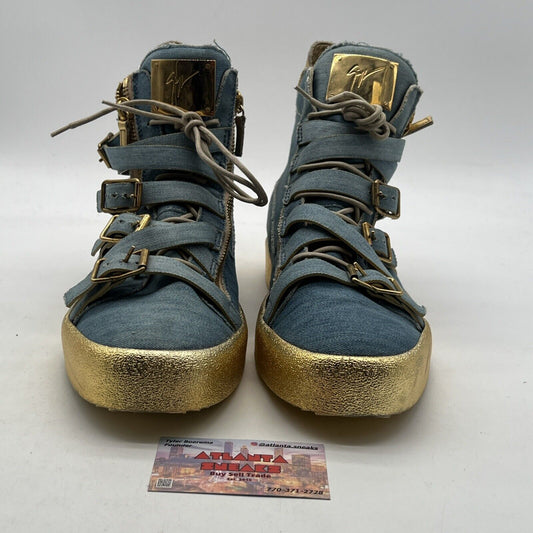 Size 14 - Giuseppe Zanotti Denim & Gold Sneaker Boots
