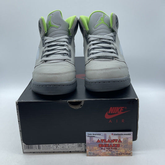 Size 7Y (GS) - Jordan 5 Retro 2022 Green Bean Grey Suede Leather (DQ3734-003)