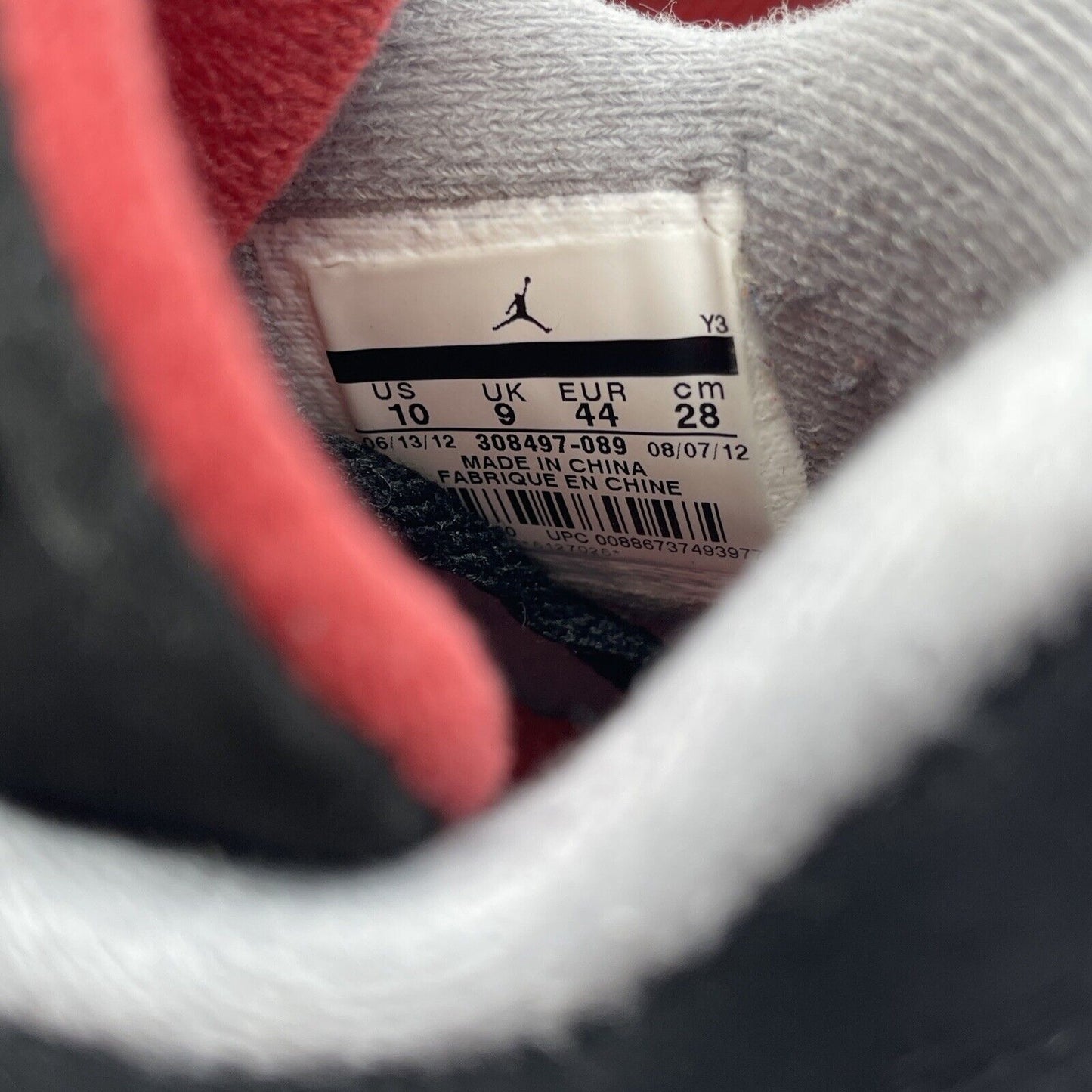 Size 10 - Jordan 4 Retro bred release 2012 Black White Grey Suede (308497-089)