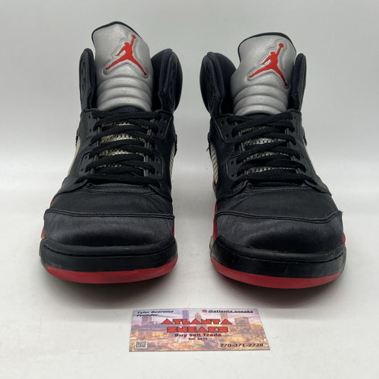 Size 13 - Air Jordan 5 Retro Satin Bred Black Red (136027-006)