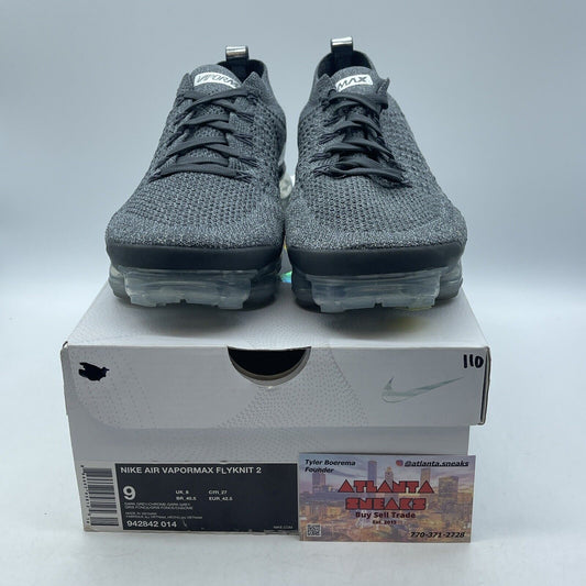 Size 9 - Nike Air VaporMax Flyknit 2 Chrome Grey Black Suede (942842-014)