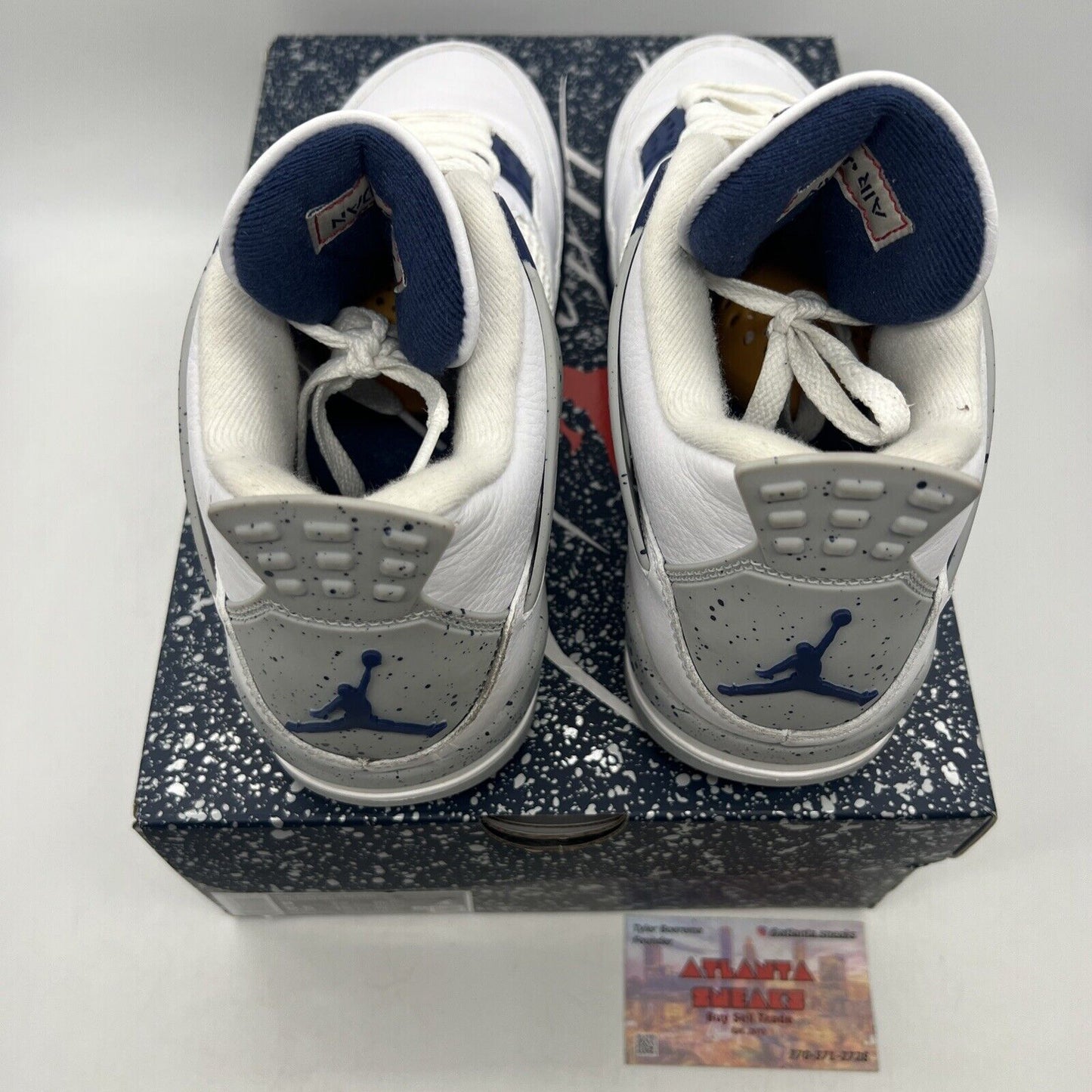 Size 8 - Jordan 4 Retro Mid Midnight Navy White Leather Grey (DH6927-140)