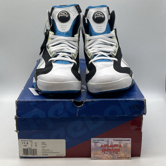 Size 11.5 - Reebok Shaq Attaq 2013 Orlando Magic Blue Black Suede (V47915)