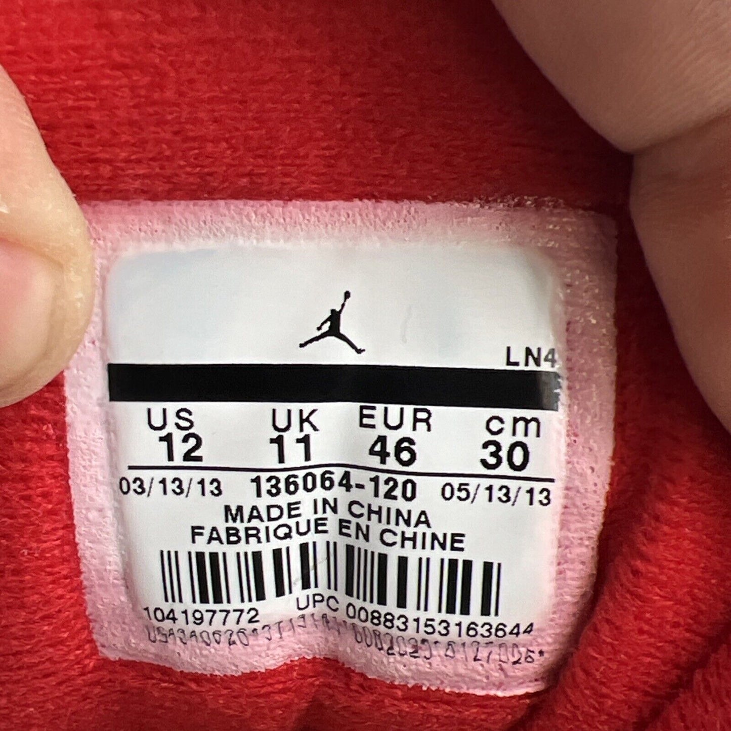 Size 12 - Air Jordan 3 Retro 2013 Fire Red (136064-120)