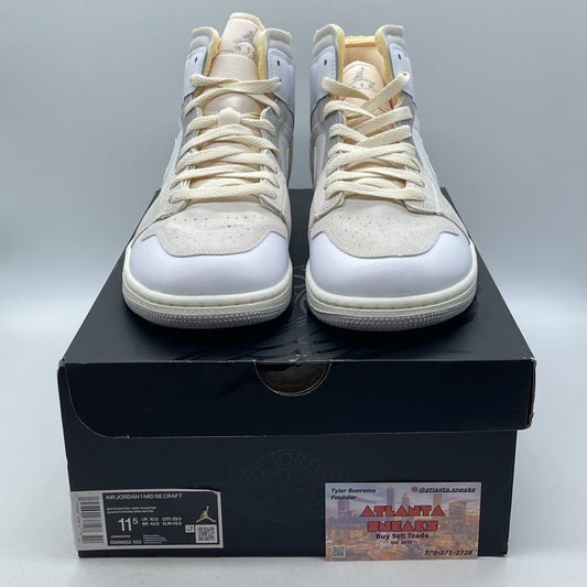 Size 11.5 - Jordan 1 Mid SE Craft Inside Out White Grey Suede (DM9652-100)