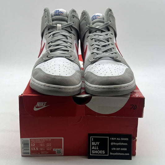 Size 12 - Nike Dunk SE High Athletic Club Light Smoke Grey Gym Red (DJ6152-001)