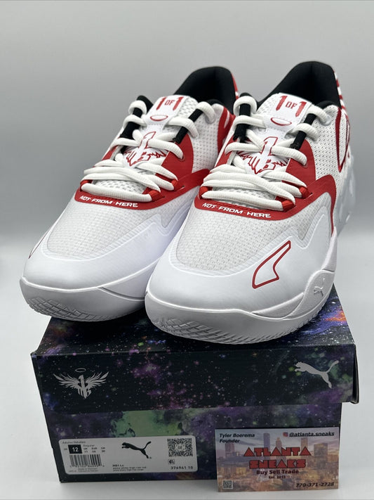 Size 12 - PUMA MB.01 Low Team Colors - White High Risk Red 2022