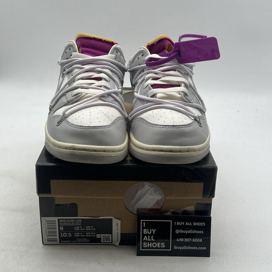 Size 9 - Off-White x Nike Dunk Low Lot 03 of 50 (DM1602-118)