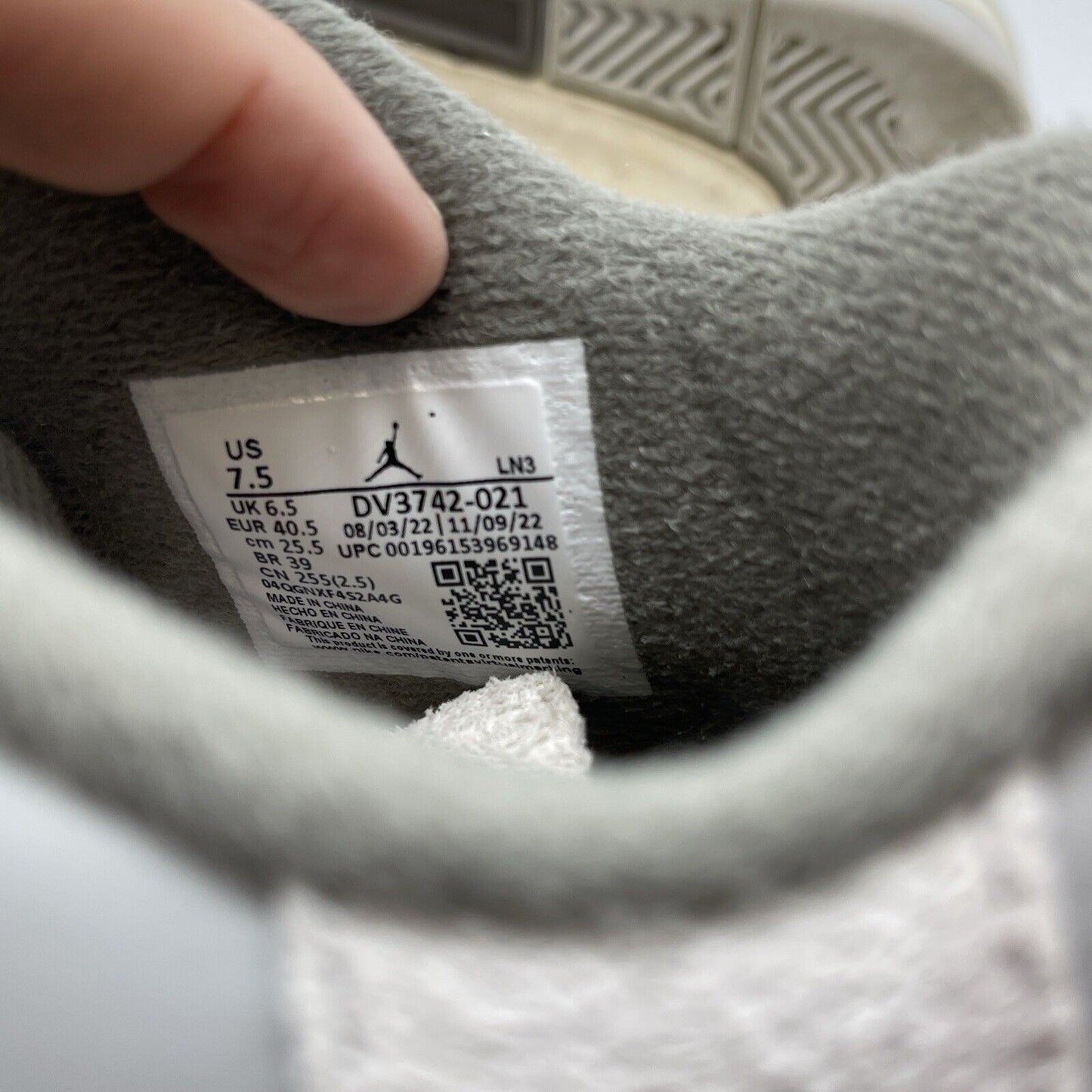 Size 7.5 - Jordan 4 Retro SE Low Craft Gray White (DV3742-021)