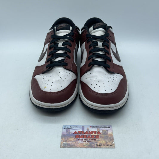 Size 10.5 - Dunk Low Black White Burgundy Leather Custom* (DD1391-100)