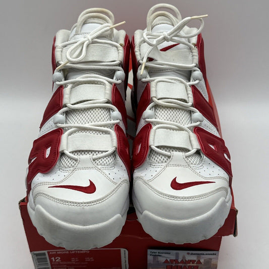 Size 12 - Nike Air More Uptempo White Red 2016 Varsity OG All Classic Leather A