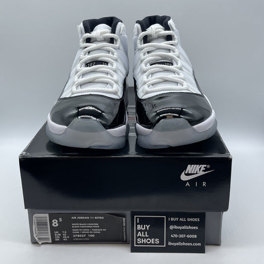 Size 8.5 - Jordan 11 Retro High Concord White Suede Leather (378037-100)