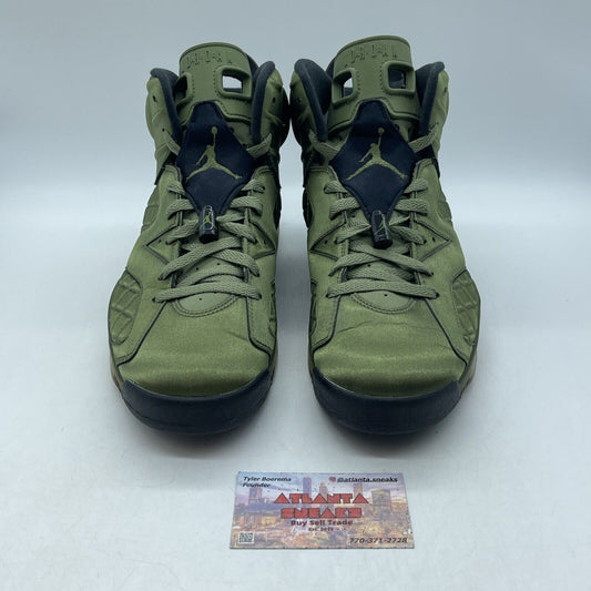 Size 11 - Air Jordan 6 Retro Pinnacle Flight Jacket Olive Green Suede AH4614-303