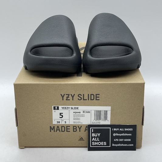 Size 5 - Yeezy Slide Onyx Rubber Black (HQ6448)