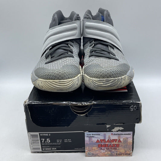 Size 7.5 - Nike Kyrie 2 Omega Grey White Suede Blue Leather (819583-004)