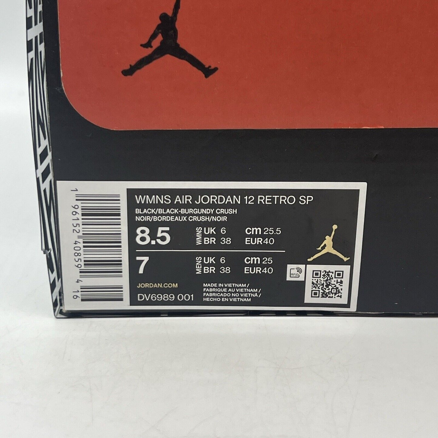 Size 8.5 - Jordan 12 Retro SP x A Ma Maniere Mid Black W Brand New Og All DS