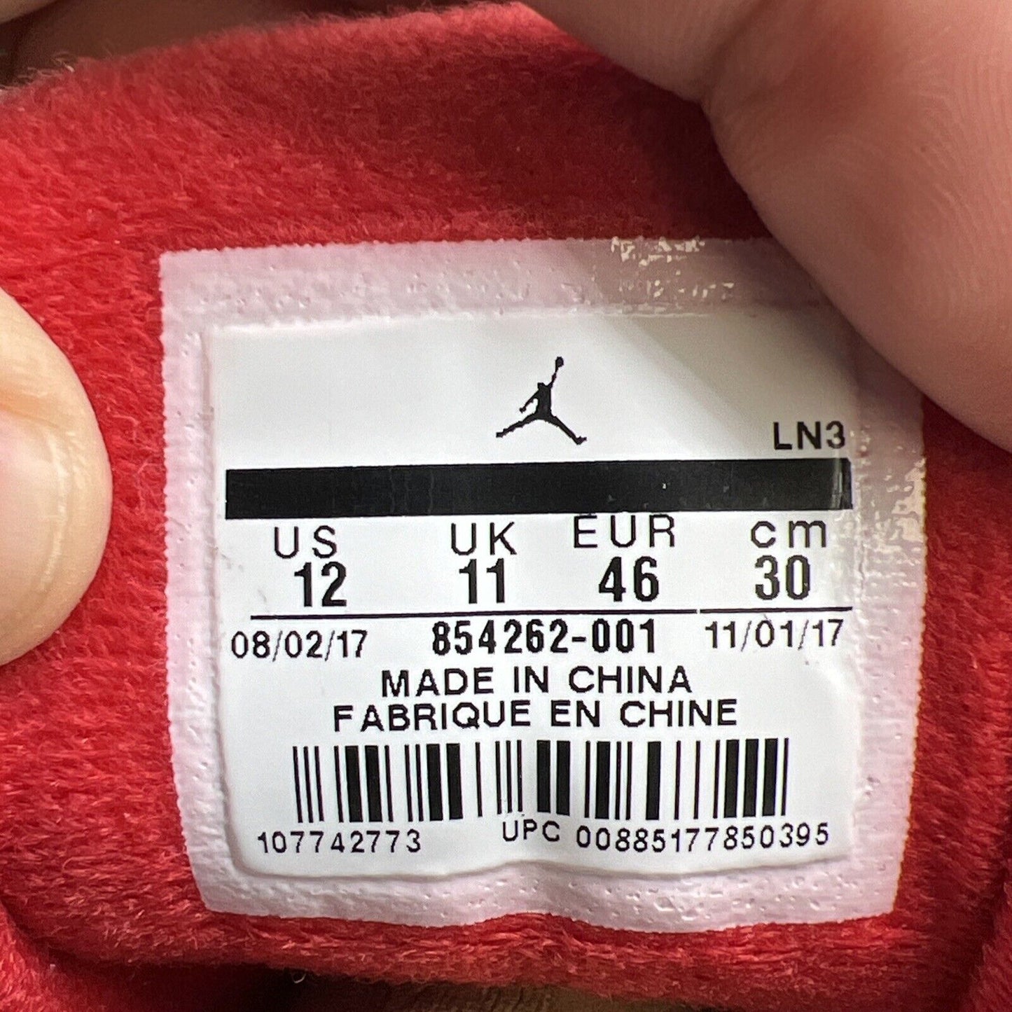 Size 12 - Jordan 3 Retro OG Mid Black Cement White Grey Leather (854262-001)