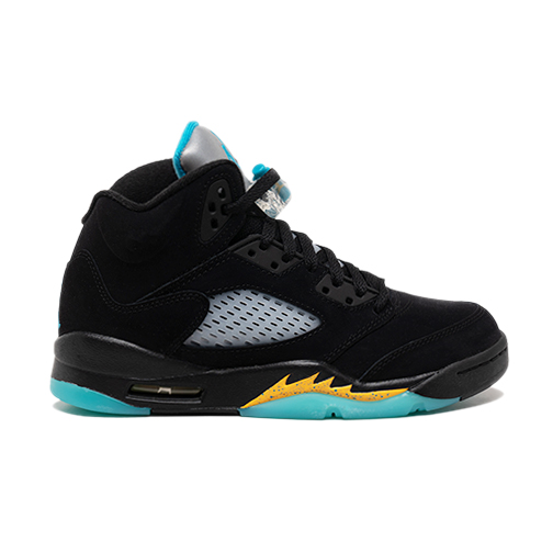 Size 6Y (GS) - Jordan 5 Retro Mid Aqua Black Yellow Suede (440888-047)