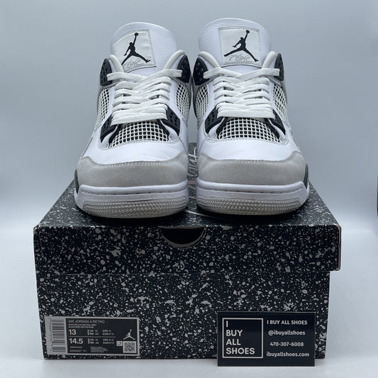 Size 13 - Jordan 4 Retro Mid Military Black Grey White Suede (DH6927-111)